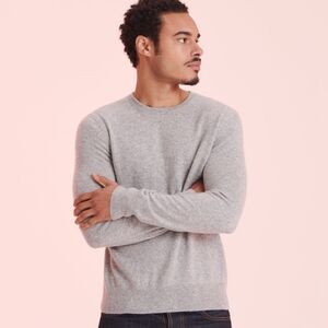 Naadam The Original Cashmere Sweater Gray L Preppy Quiet Luxury Minimalist